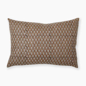 Brown lumbar pillow with white flowers - the Emery Lumbar Pillow Cover from Colin + Finn