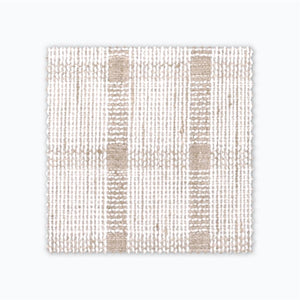 Darby fabric swatch showing white and beige checker.