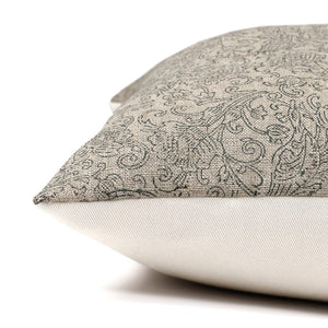 Side of the Fitz pillow cover showing the ivory cotton backing