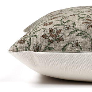 Side of the Forrest pillow showing the ivory cotton backing