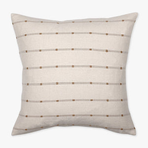 Rory pillow cover from Colin and Finn showing ivory cotton with rust horizontal stripes.