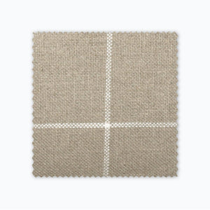 Wesley swatch showing beige and white large plaid.