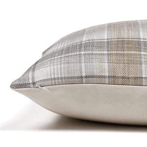 Side view of Colin and Finn's Cobal Pillow Cover, highlighting its standard ivory backing and invisible zipper for a seamless finish.