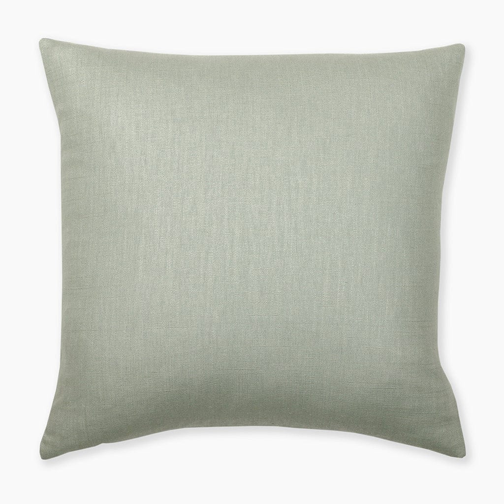 Colleen pillow cover showing solid seafoam green pillow cover.