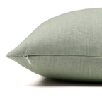 Side view of the Colleen pillow cover showing the textile as the same on the front and back and the invisible zipper.
