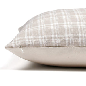 Side view of Colin and Finn's Copeland Pillow Cover, highlighting its standard solid ivory backing and invisible zipper for a seamless finish.