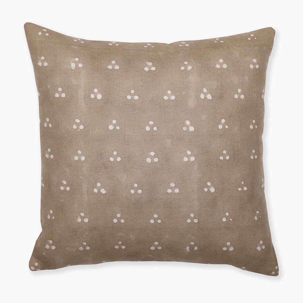 Colin and Finn's Emberly Pillow Cover showcased in a flat lay on a white background, highlighting its hand-woven and block-printed design from India