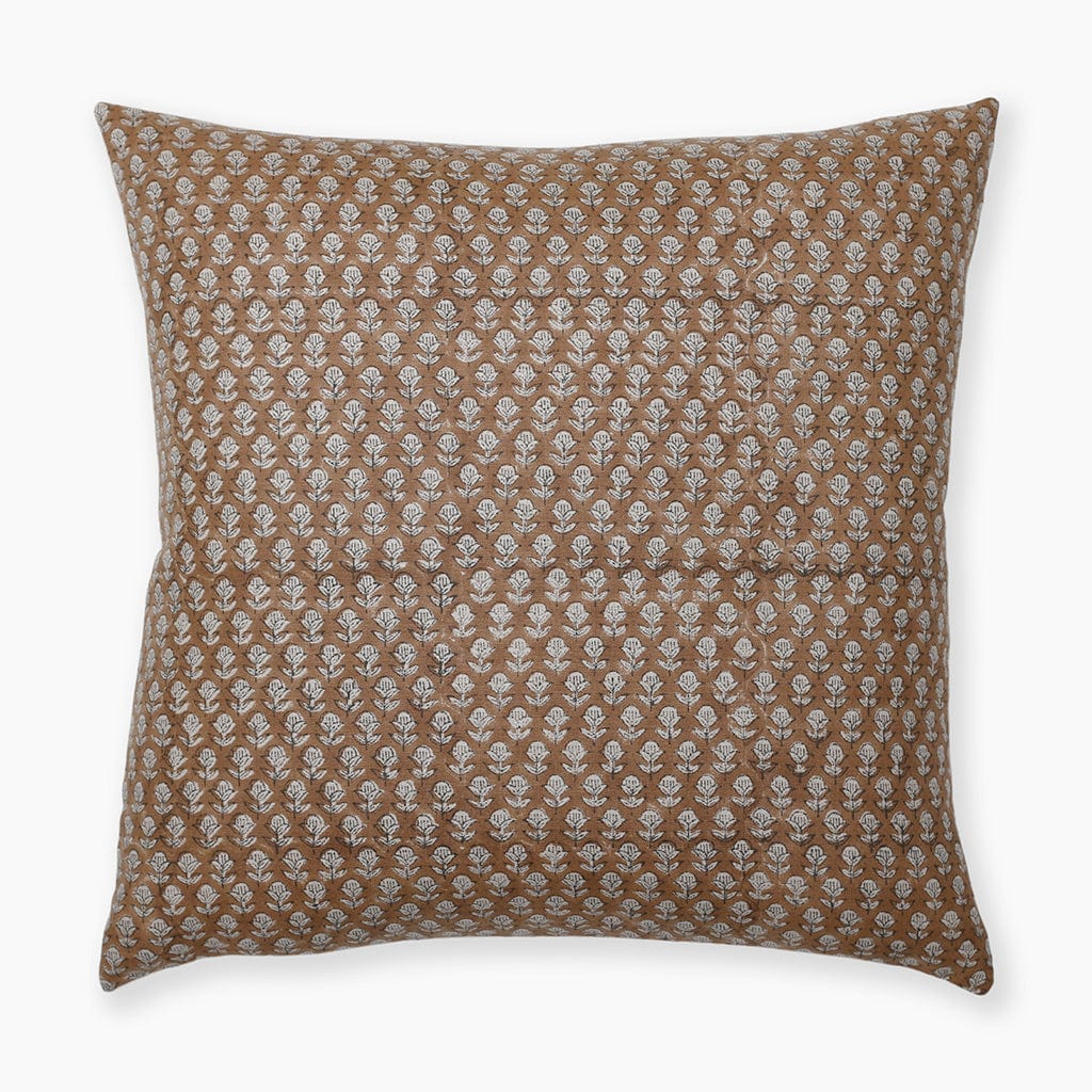 Brown pillow with white flowers - the Emery Pillow Cover from Colin + Finn 