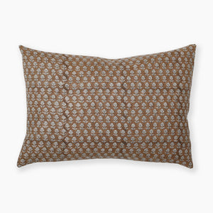 Brown lumbar pillow with white flowers - the Emery Lumbar Pillow Cover from Colin + Finn 
