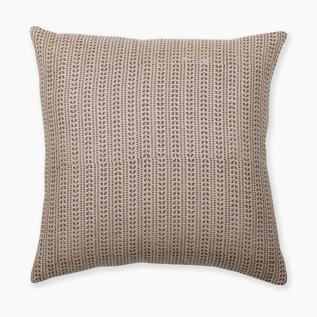 Discover the elegance of the Ester Pillow Cover by Colin and Finn, featuring a stunning floral motif on natural flax linen. Elevate your decor with this exquisite piece. [Overhead flat lay image of the pillow cover on a white background]