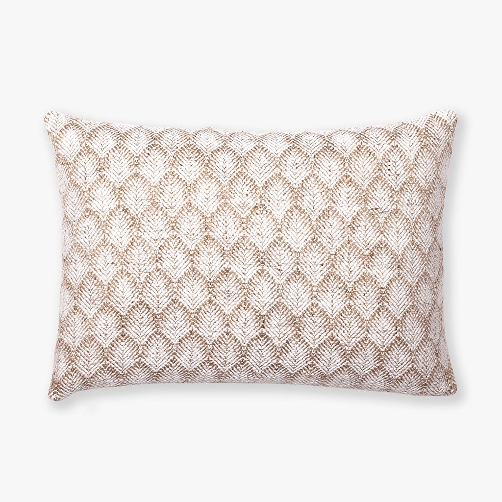 White &amp; beige feathered texture lumbar pillow - the Jade Lumbar from Colin + Finn
