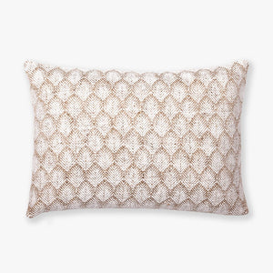White & beige feathered texture lumbar pillow - the Jade Lumbar from Colin + Finn