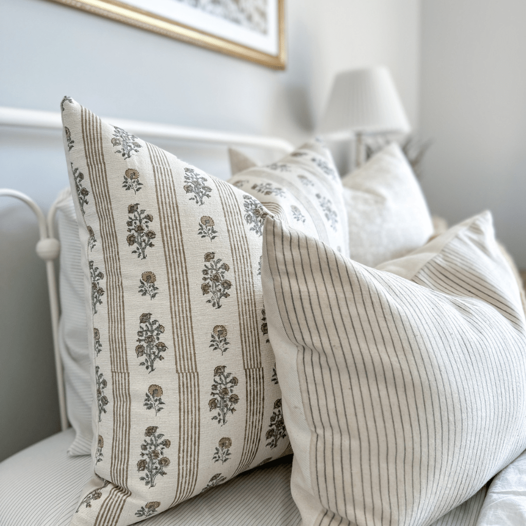 Striped top pillow covers