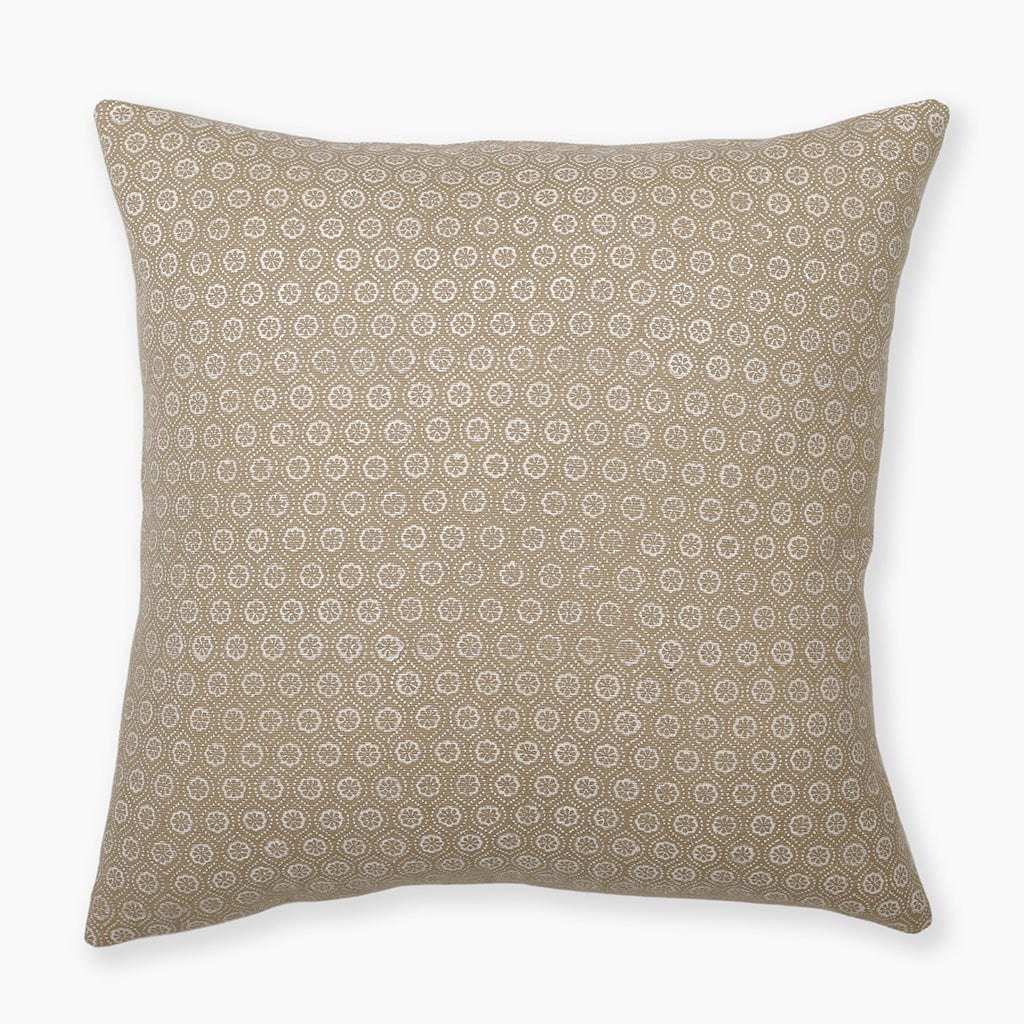 Tan pillow with white flowers - The Matilda from Colin + Finn