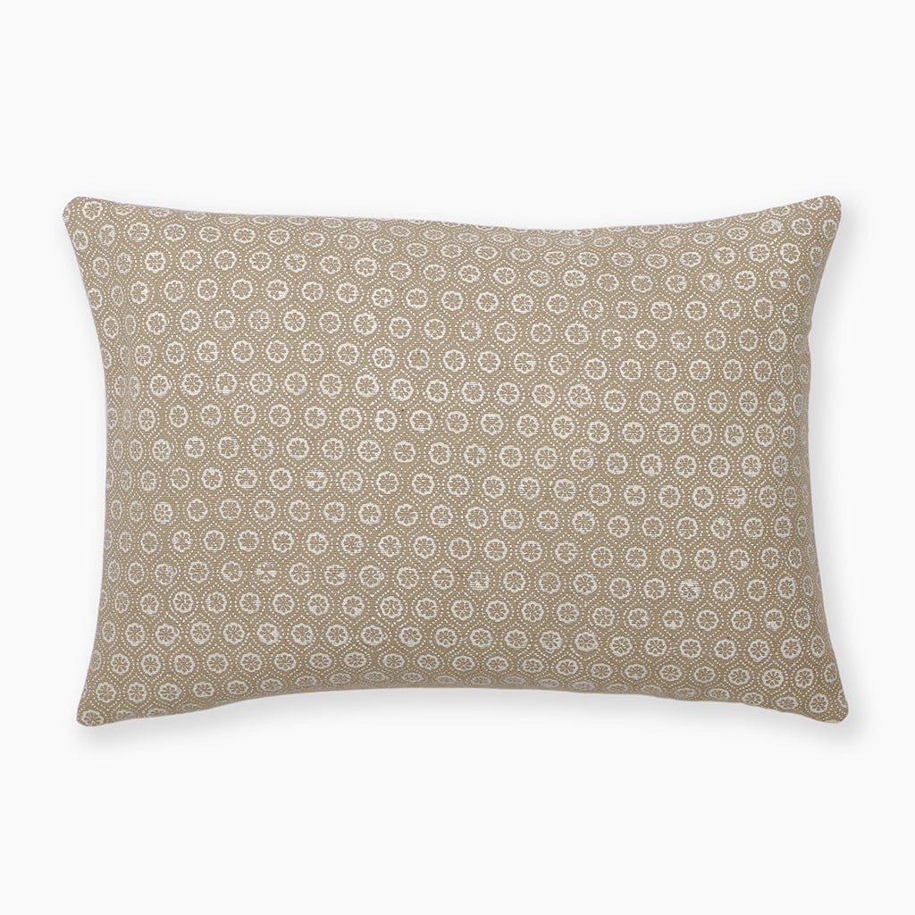 Tan lumbar pillow with white flowers - The Matilda Lumbar from Colin + Finn