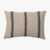 Maverick lumbar pillow cover from Colin and Finn showing taupe textile with charcoal vertical stripes on a white background.