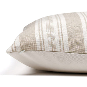 Side view of Odin Pillow Cover, revealing the front pattern and solid ivory backing with invisible zipper.