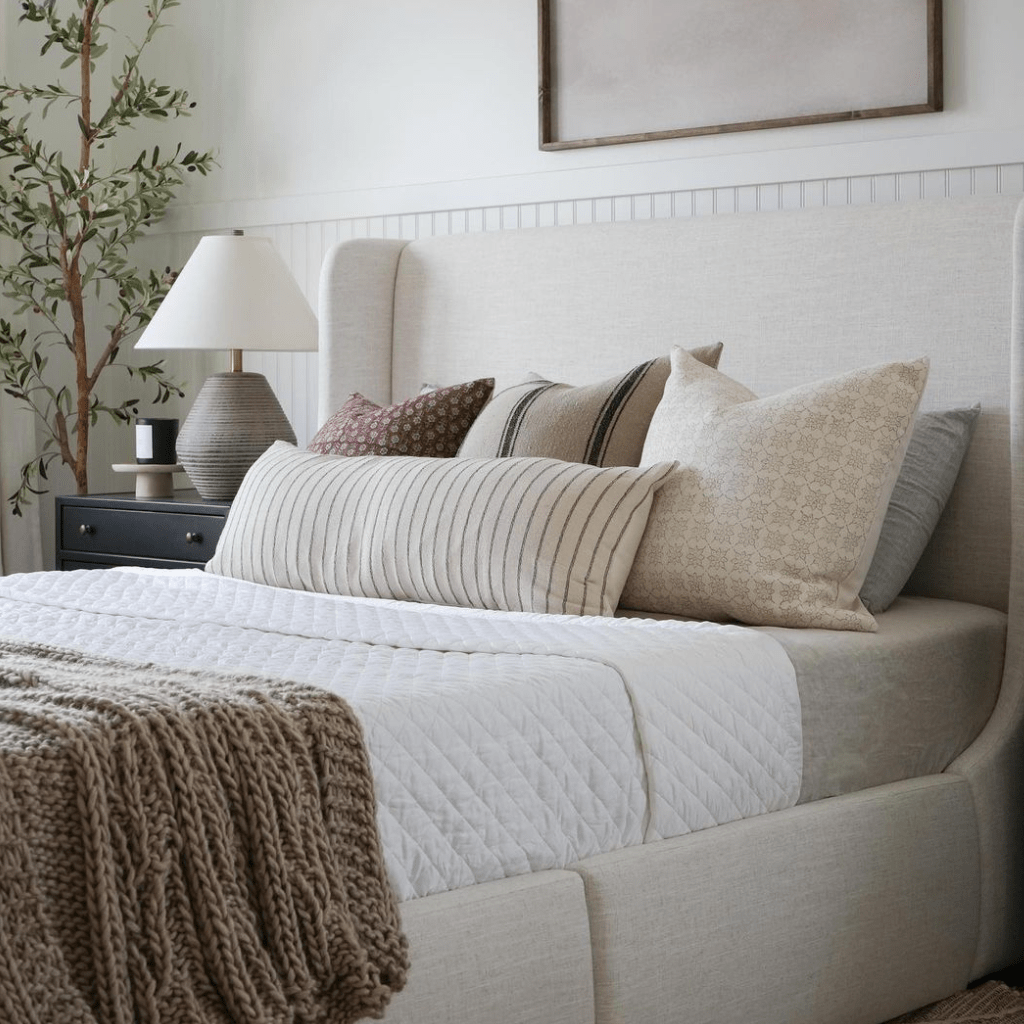 Large lumbar sales pillow for bed