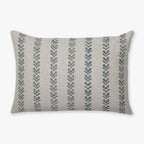 Blaine pillow cover from Colin and Finn. Flax color linen with blue-grey chevron arrows