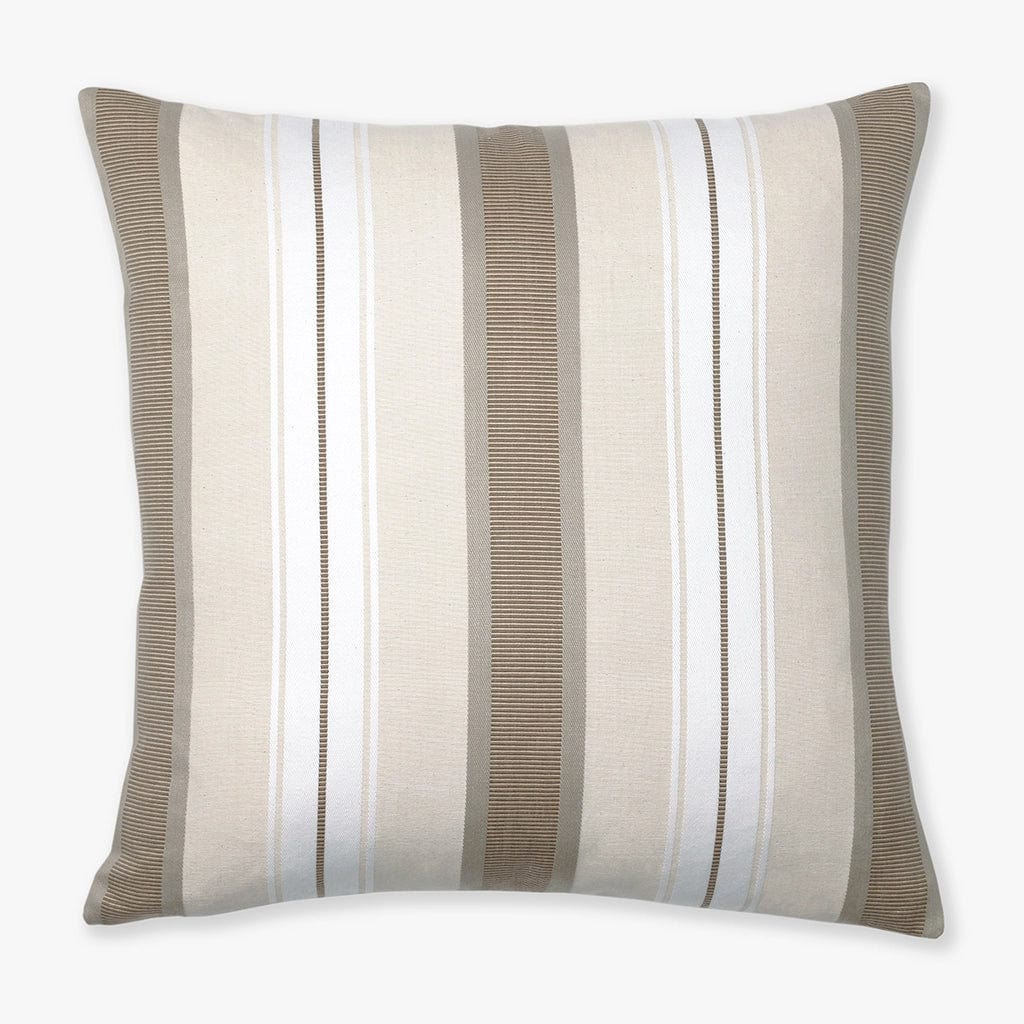 Charles pillow cover from Colin and Finn. Brown and white stripes and a natural cotton background.