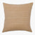 Dalary in camel tan pillow cover from Colin and Finn. The linen color is a camel brown with horizontal raised stripes on a white backdrop.
