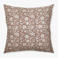 Eleanor in Natural pillow cover with a rust block print pattern from Colin and Finn