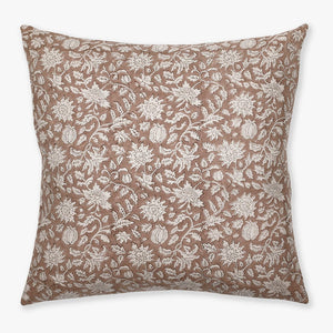 Eleanor in Natural pillow cover with a rust block print pattern from Colin and Finn