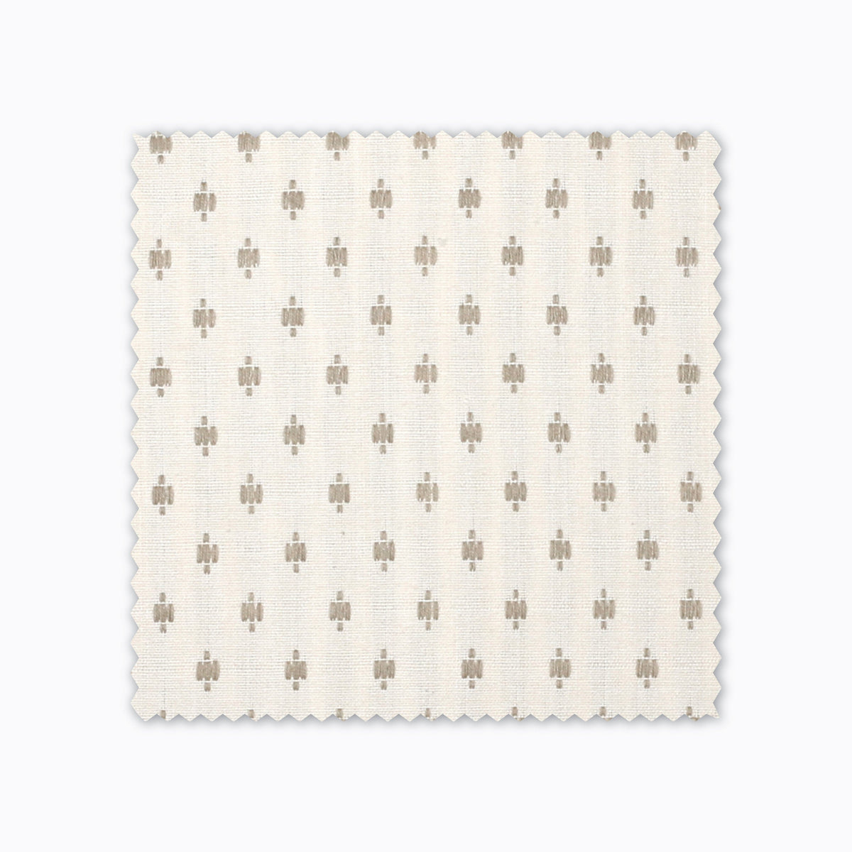 Elodie fabric swatch from Colin and Finn. Small gold crosses on a cream background