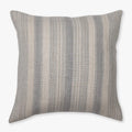 The Felicity pillow cover from Colin and Finn. A gray hemp handwoven stripe on a natural fabric