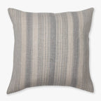The Felicity pillow cover from Colin and Finn. A gray hemp handwoven stripe on a natural fabric