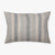 The Felicity lumbar pillow cover from Colin and Finn. A gray hemp handwoven stripe on a natural fabric