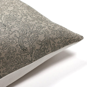 Corner of the Fitz pillow cover showing the detail of the floral outline print