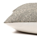 Side of the Fitz pillow cover showing the ivory cotton backing