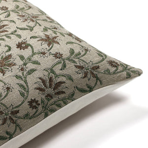 Corner of the Forrest pillow cover showing the vine details