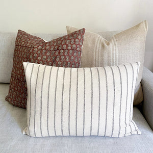 Georgina pillow combination on white sofa.
