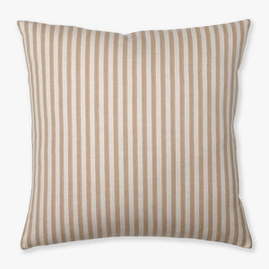 Leo pillow cover from Colin and Finn featuring tan stripes on a natural handwoven cotton