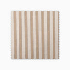 Leo fabric swatch from Colin and Finn. Cream and Mustard stripes