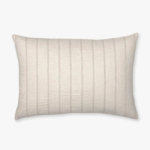 Logan lumbar pillow cover from Colin and Finn with ivory cotton vertical stripes.