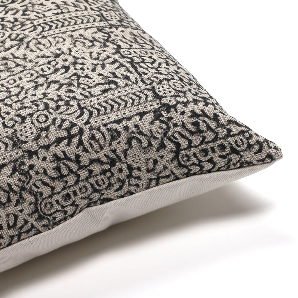 Large Lumbar Pillow Cover - Cocoa Vine Block Print – EVERAND