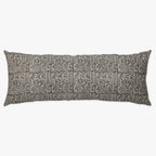 Madison extra long lumbar pillow cover with a hand-block print on heavyweight linen