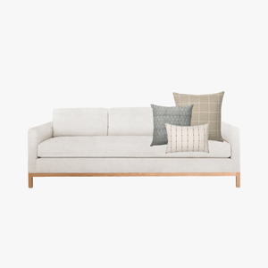 Naples pillow combination on white sofa from Colin and Finn.