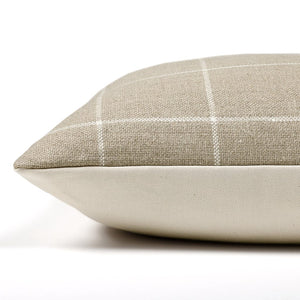 Side view of Wesley pillow cover from Colin and Finn on a white backdrop.
