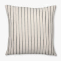 Winston pillow cover from Colin and Finn with black vertical threaded lines.